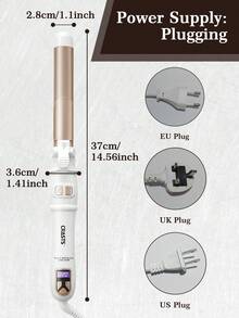 CRASTS 32mm Automatic Curling Iron, 2-In-1 Curling And Straightening Hair Styler, Fast Heating, Adjustable Temperature, Large Wave Styling Curling Clip - White - View 4