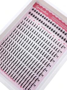 238pcs Spikes + Lower Eyelashes Cartoon Style False Eyelash Clusters, Anime Style Spiky False Eyelash Clusters, 6-18mm Long Cluster False Eyelashes Extension, D-Curl Fairy Individual Cluster False Eyelash Set, Natural Style False Eyelashes - D - View 4