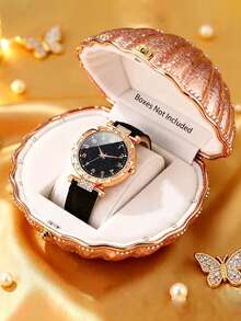 6/1pc Women's Watch: A Stylish, Elegant, And Exquisite Quartz Watch With A Sparkling Dial. Pair It With A Rhinestone-Embellished Necklace, Bracelet, Ring, And Earrings As A Jewelry Set. Suitable For Everyday Wear, It Makes A Perfect Birthday/Holiday Gift, Or A Special Occasion Such As Back-To-School, Parties, Vacations, Graduation Trips, Or Valentine's Day/Christmas. - Multicolor - View 2