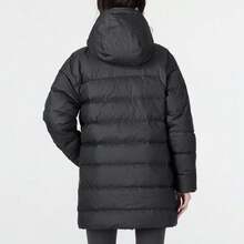 Nike Comfortable Casual Versatile Logo Print Stand Collar Hooded Down Jacket For Women - Black - View 5