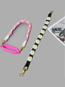 1件花朵水瓶提把掛繩，可調節通用杯架，杯子配件，水瓶掛繩，水瓶裝飾，鮮豔花朵造型，適用於20至40盎司運動杯，適合健身、露營與戶外活動 - 花朵手提繩 - 查看 6