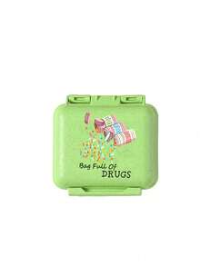 迷你 6 格便攜藥盒，收納盒，旅行藥盒，印有「My Pill Box」和藥丸圖案，6 格小藥盒，密封包裝收納盒，6 天週用藥盒，旅行必備藥盒，日常維生素藥盒，口袋藥盒收納盒，精緻收納盒，居家必備，旅行必備 - 彩色 - 查看 15