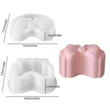 1 Set Bow Storage Box Silicone Mold, DIY Aromatherapy Plaster Jewelry Box Mold, Candle Cup Container Silicone Mold - White - View 5