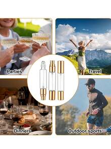 10ml Dual-Use Perfume Spray Bottle With Roller Ball - Clear Glass Bottle, Refillable, Portable And Easy To Use, Ideal For Travel And Office, Includes Perfume And Skincare Spray Bottle, Travel Accessory | Portable Perfume Dispenser | Refillable Spray Bottle, Compact Container, Fun Design, Decorative Cap, Clear Body, Suitable For Travel, Dorm And Back To School Gift - Multicolor - View 6