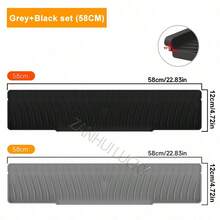 2026 Kitchen Anti-Splash Accessory Set: Drip Tray + Non-Slip Utensil Drying Mat - Grey and Black Set (58 Cm) - View 1