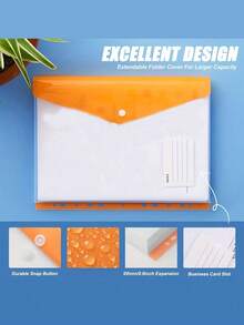 6pcs/1 pieza Carpeta expandible A4, organizador de archivos de plástico con broches y soportes para etiquetas, papelería de color aleatorio, adecuado para la escuela, la oficina y el hogar. - Multicolor - Ver 7