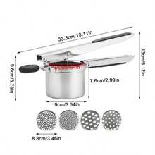 Large Stainless Steel Potato Ricer Masher Fruit Press Juicer Crusher Squeeze - Silver - View 9