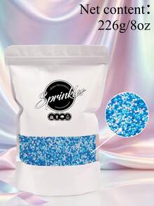226g/8oz hỗn hợp hạt trang trí cầu vồng, thích hợp để trang trí bánh cupcake, kem, bánh quy, bánh sinh nhật. Chỉ dùng để trang trí, không ăn được. - Nhiều màu - Xem 21