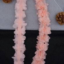 1m/39.37in 3D 雪紡蕾絲手工花朵，鞋子、帽子與衣物 DIY，服飾配件，泳裝裝飾配件 - 雪芽 - 查看 3