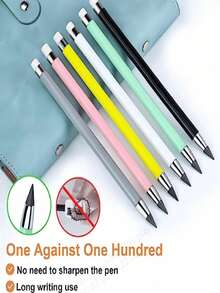 1/3/6/12pcs HB Eternal Pencil, Black, High-Tech, Unbreakable, No Sharpening Needed, Sketching Pencil, Father's Day Gift, Mother's Day Gift, Gift For Friends, Students, Teachers, Back To School, Random Color - Style 1 - View 3