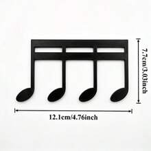 3pcs Music Symbol Sheet Music Clips, Black, White, Yellow, Sheet Music Clips, Folder Clips, Book Clips, Securely Hold Sheet Music, Convenient For Reading, Perfect Gift For Music Lovers/Reading Enthusiasts - Multicolor - View 3