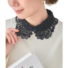 1 buah Kemeja Dalaman Wanita Hitam & Putih Modis, Kerah Palsu Elegan yang Dapat Dilepas, Aksesori Serbaguna Cocok untuk Musim Semi, Gugur, dan Dingin - Renda hitam yang cantik - View 5