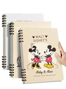 Disney New 1/4 Piece, Disney Cartoon Pattern Sewing Notebook, Donald Duck Mickey Mouse A5 Spiral Notebook, Matte Surface With Iconic Characters And Eye-Catching Phrases, Reading And Writing Notebook, Perfect For Men And Women's Daily Planning And Homework Journal (DIY Assembly)_Some Colors May Be Random - Rectangle - View 9