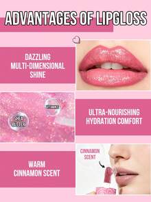 MISSLYN 1 pièce Brillant à lèvres Sweet Glaze, hybride de teinture à lèvres hydratante et de baume, couleur à lèvres brillante légère et non collante avec un fini brillant doux, soin des lèvres hydratant pour un usage quotidien, maquillage des lèvres au parfum sucré pour des looks de fête et d'école glamour doux - #83 - Voir 4