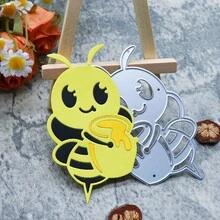 Cute Cartoon Honey Bee With Honey Pot Metal Cutting Dies, Layered Bug Die Cuts, Spring Insect Scrapbooking Card Making Embossing Template For Handmade Papercraft - A - View 2