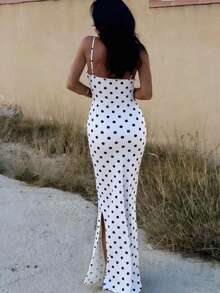 Women's Sleeveless Knit Maxi Dress, Elegant Casual Fitted Style, Medium Stretch White Summer - White - View 2
