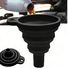Engine Funnel, Universal Silicone Liquid Funnel For Cars, Cleaning Fluid Replacement, Foldable Portable Car Engine Oil And Gasoline Replacement Funnel - A - View 2