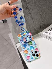Disney Has Authorized, Phone Case - Chain Set, The Stitch Lilo & Stitch 3D Phone Case Plus A Silicone 3D Stitch Bracelet With Metallic Ring Removable Bracelet, Stitch And Angel Pattern, Compatible With Iphone17/16/15/14/13/12/14/XS/XR/X Plus Pro Max, A Stylish Cartoon Phone Case, The Perfect Gift Choice, Phone Protection, Durable Phone Cover, Great Gift For Friends And Family. - 白色 - 查看 5