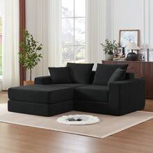 259.5 Cm Sofa In Foam+Spring For Home Use - Black - View 3