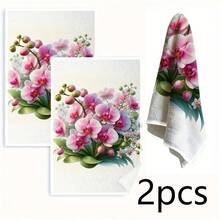 Vintage Flower Bouquet Printed Kitchen & Bathroom Hand Towels, Wrinkle Resistant Decorative Dish Towels. Super Absorbent, Machine Washable, Ideal For Kitchen Cleaning, Daily Home Decor & Gift Option. - Multicolor - View 14