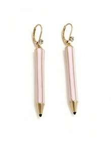 1 Pair Fashion Minimalist Zinc Alloy Pencil Shaped Women's Earrings, Graduation Season, Back To School Season, Teacher Student Holiday Gift, Theme Party, Vacation, Daily Outfit Matching - Pencil Earrings - View 4