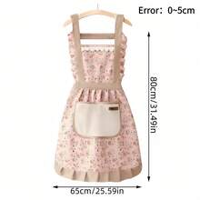 1pc Floral Lace Princess Apron With Hand-Wiped Pockets - Lightweight Microfiber, Ruffle Hem, Adjustable Shoulder Straps, Suitable For Kitchen, Living Room, Bathroom Cleaning - Multicolor - View 11