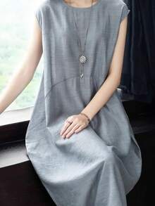 Women Midi Dresses - Black - View 2