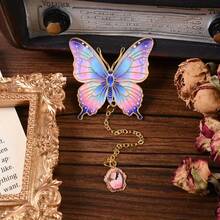 1pc Vintage Butterfly Floral Hollow Metal Bookmark With Pendant, Page Marker Bookmark Divider, Suitable For Home Office Study, Ideal Gift For Book Lovers, Aesthetic Decorative Stationery - 1Pc - View 9