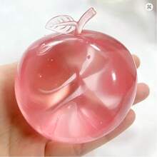 1pc Soft Comfortable Slow Rebound Malt Pink Crystal Apple, Ice Cube And Green Crystal Big Apple, Soft Ultra-Thin Sticky Outer Skin, Malleable Creamy Texture Squeeze Toy Ball, Suitable For Christmas Desk Decoration, Office Stress Relief, Ideal Gift - Multicolor - View 3