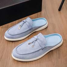 Men's Casual Shoes Suede Loafers Classic British Style Lightweight Soft Flat Shoes - Baby Blue - View 1