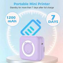 PRINHSJI Wireless Mini Printer, Portable Inkless Thermal Sticker Printer With 5 Rolls Printing Paper, For Photos, Notes, Gift, Receipts, Lists, And DIY Journals, Compatible With IOS & Android - Multicolor - View 5