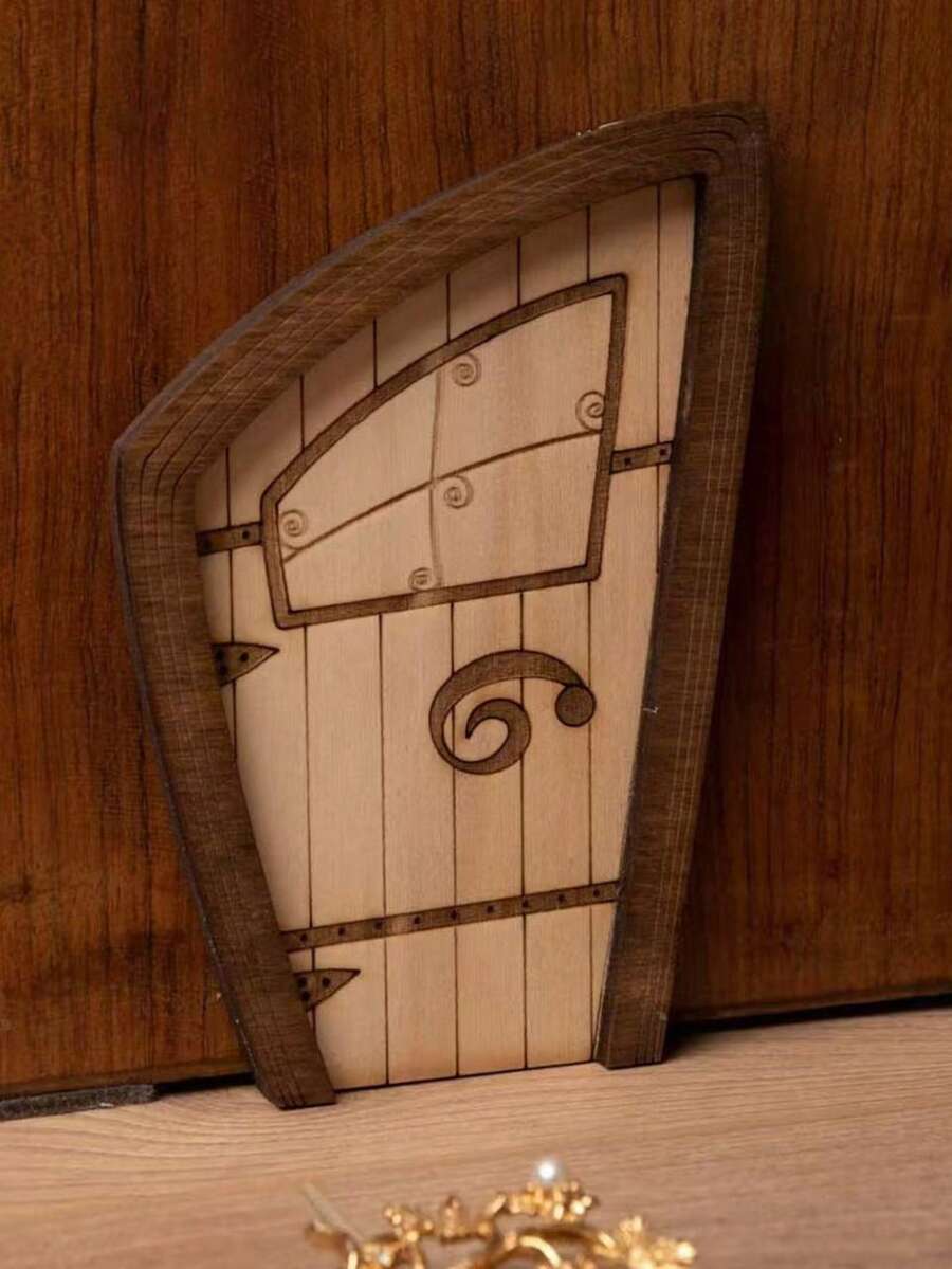 Creative Wooden Fairy Door, Vintage Rustic Small Door, Garden Yard Decor, Home Decor Fairy Tale Door - A - View 1
