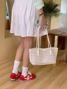 2026 Summer New Hollow Out Basket Bag, Shoulder Underarm Bag, Fashion Commuter Tote Bag For Travel And Vacation - Multicolor - View 13