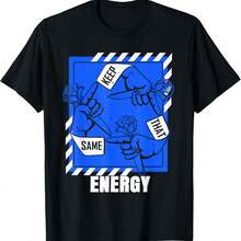 Blue Keep That Same Energy Royal Blue Graphic T-Shirt - Black - View 7