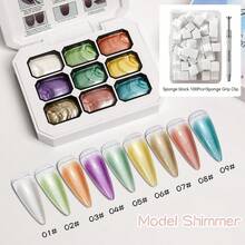 AiFer 9 Colors Shimmer Painting Solid Gel Nail Art Pigment - No Wipe, 3D Textured Oil Painting Designs For Manicure DIY & Salon Use For Summer - Multicolor - View 10