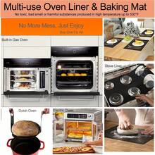 Black Non-Stick Oven Liner Reusable Heat-Resistant Mat Suitable For Electric Stove/Gas Stove/Grill Cooking - Multicolor - View 7