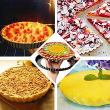 Removable Bottom Tart Pan, Non-Stick Round Pie Pan For Baking And Kitchen Use (Multiple Sizes Available) - Multicolor - View 3