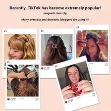 1 Pc Smart Magnetic Detachable Bow Hair Clip - Removable Alligator Clip For Half-Up Hairstyle & Fringe, Versatile For Dates, Beach Vacations, Parties & Performances, Age-Defying Hair Accessory, Great Gift Idea - Magnetic Hairpin - View 11