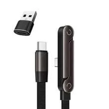 1條線 + 1個轉接頭 PD Type C 快充線附手機支架，90°彎折數據線，相容 iPhone 17 16 15 及多款 Type C 手機，240W，支架線適用於廚房、浴室、晚餐、午餐與閱讀場景 - cable + adapter - 查看 4
