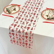 1 buah Taplak Meja Dekoratif Motif Pohon Natal Ukuran 28*275cm, Cocok Untuk Acara, Pesta, Pernikahan, Pesta Ulang Tahun, Natal, Tahun Baru, Thanksgiving, Halloween, Dekorasi Rumah, Dekorasi Meja Makan - beraneka warna - View 3