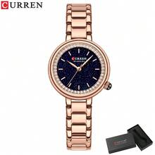 Jam Tangan Wanita CURREN, Jam Tangan Wanita Modis, Elegan, Dial Quartz, Tahan Air, Gelang Bercahaya dengan Rhinestone dan Tali Stainless Steel - MultiWarna - View 12