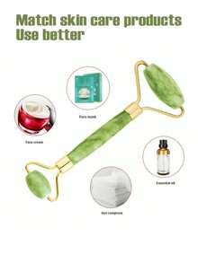 1/2/3pcs Jade Massage Tool Set, Dual-Head Textured Jade Roller, Heart-Shaped Gua Sha Stone, Facial Massager For Face, Eyes, Jaw, Neck, Promotes Skincare Absorption - Multicolor - View 10