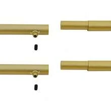 Gold U-Shaped Wall Mounted Room Divider Curtain With Light Yellow Sheer Polyester And Gliding Rings - default - View 8
