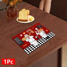 1pc Home Decor Chef Pattern Printed Dish Drying Mat, Espresso Machine Countertop Absorbent Mat, Sink Drainage Mat, Kitchen & Bathroom Supplies - Multicolor - View 15