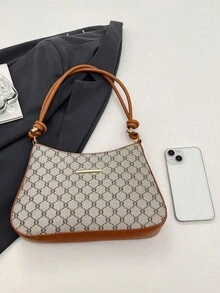 Large Capacity Versatile Women's Monogram Shoulder Bag 2026 Spring New Underarm Bag Wholesale - Khaki - View 3