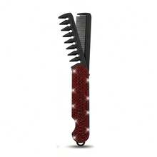 2-In-1 Shiny Rhinestone Hair Comb, Detangling And Styling Dual-Use Comb, Universal For Curly And Straight Hair, Full Rhinestone Styling Comb, Portable Travel Hair Tool; Comb | Salon Hair Care | Hair Tools | Styling Comb - Basic Model - View 8