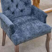 69 Cm Dining Chairs In Chenille For Kitchen And Dining Room - 藍色 - 查看 11