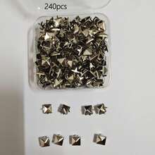 50/100/320 chiếc đinh tán hình chóp vuông, đinh tán nhọn 4 chấu 10mm, đinh tán phong cách Punk Rock, thích hợp cho túi xách, giày dép, đồ thủ công bằng da. - Bạc - Xem 17