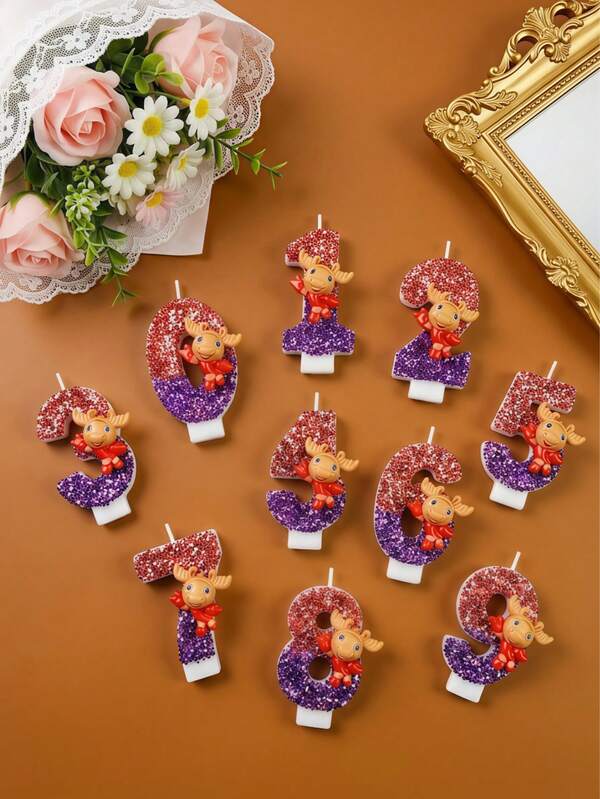  2026 FIFA North America Soccer Tournament Mascot Maple Cake Toppers, Purple Rose Gold Glitter 0-9 Number Set With Trophy Inspired Design, Soccer Themed Decor For Birthday Game Day Watch Parties Graduation, Party Decorations Gifts For Soccer Fans