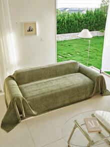 1 buah Sarung Sofa Chenille Gaya Bohemian, Tahan Debu, Tahan Noda, Tidak Luntur, Melindungi Sofa dari Cakar Kucing, Dapat Dicuci dengan Mesin, Selimut Sofa Satu Potong Universal untuk Semua Musim - Hijau - View 6